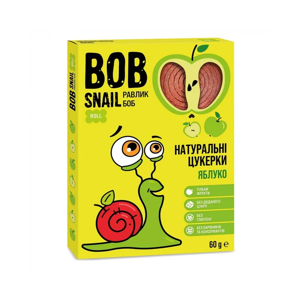 Цукерок Bob Snail Равлик Боб Яблуко 60г (4820162520149)