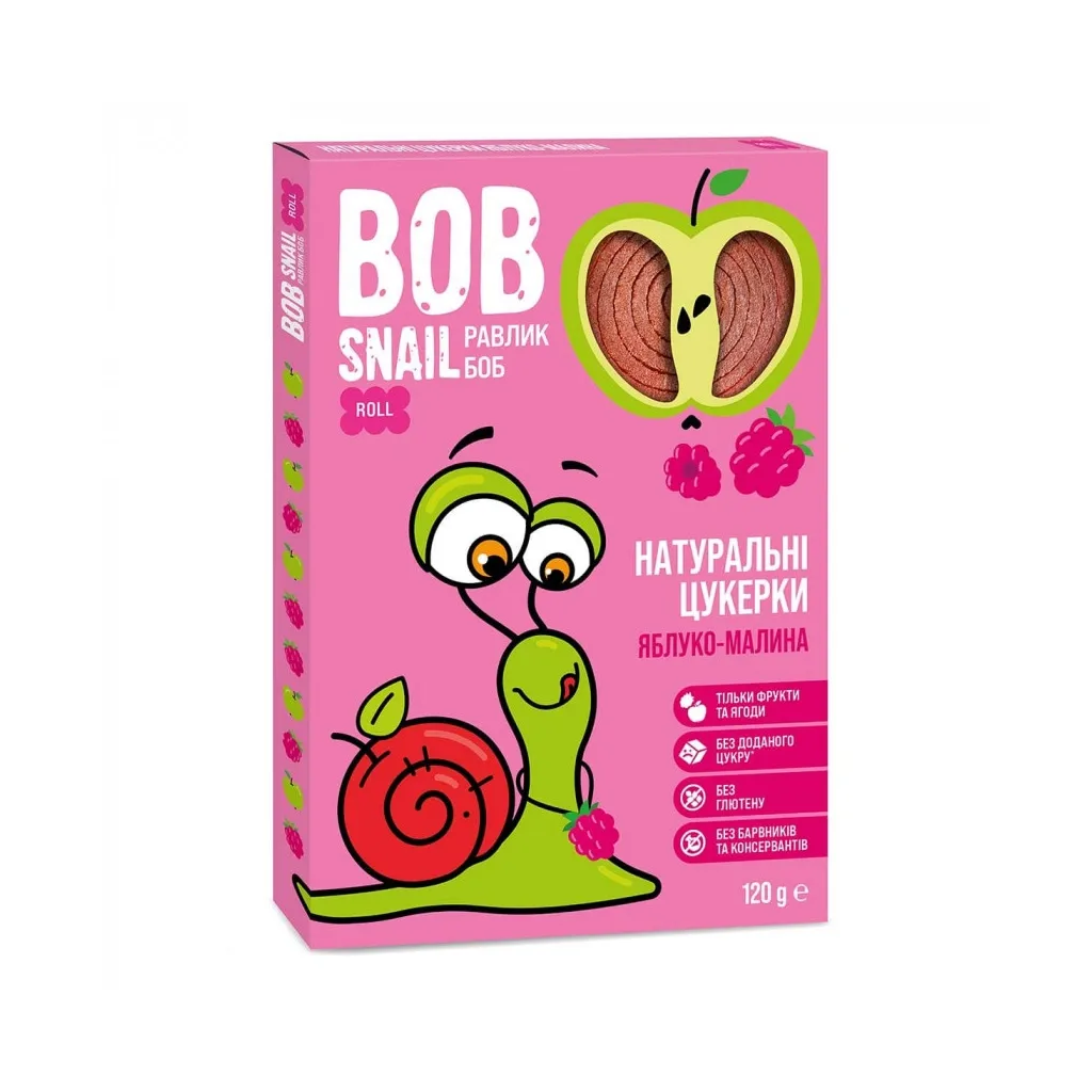 Цукерок Bob Snail Равлик Боб яблучно-малина 120 г (4820162520460)