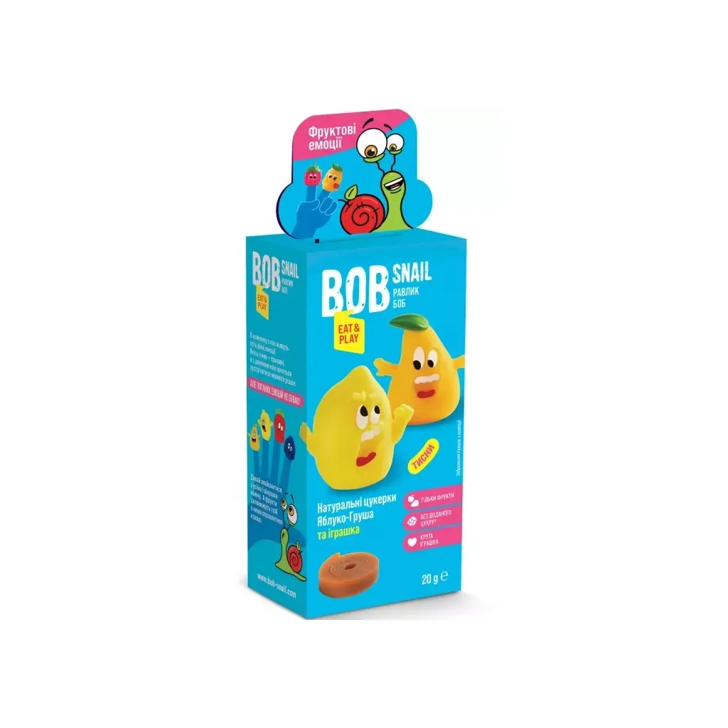 Конфета Bob Snail Улитка Боб набор Яблоко-груша с игрушкой 51 г (4820219342748)