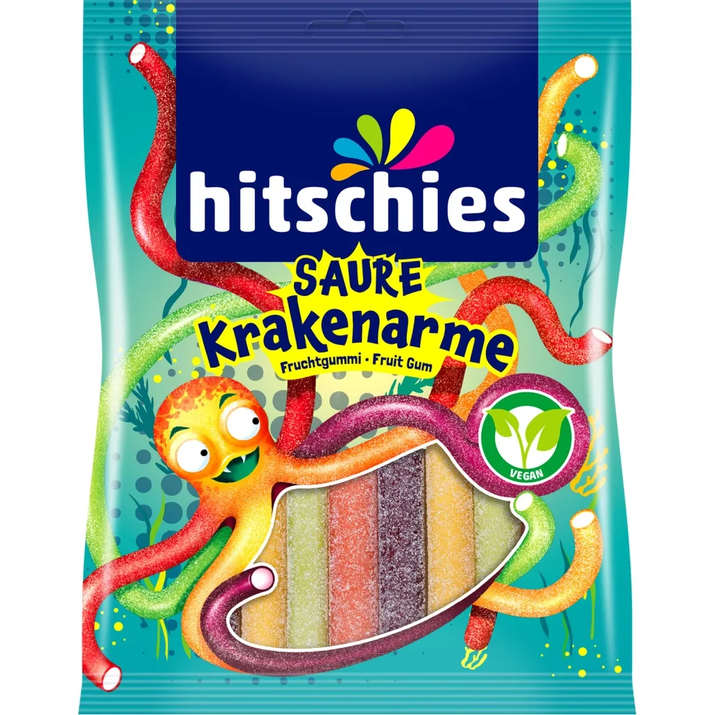 Цукерок Hitschies Saure Krakenarme 125 г (vegan) (4003840008720)