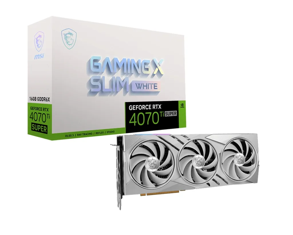 Відеокарта MSI GeForce RTX 4070 Ti SUPER 16GB GDDR6X GAMING X SLIM WHITE (912-V513-613)