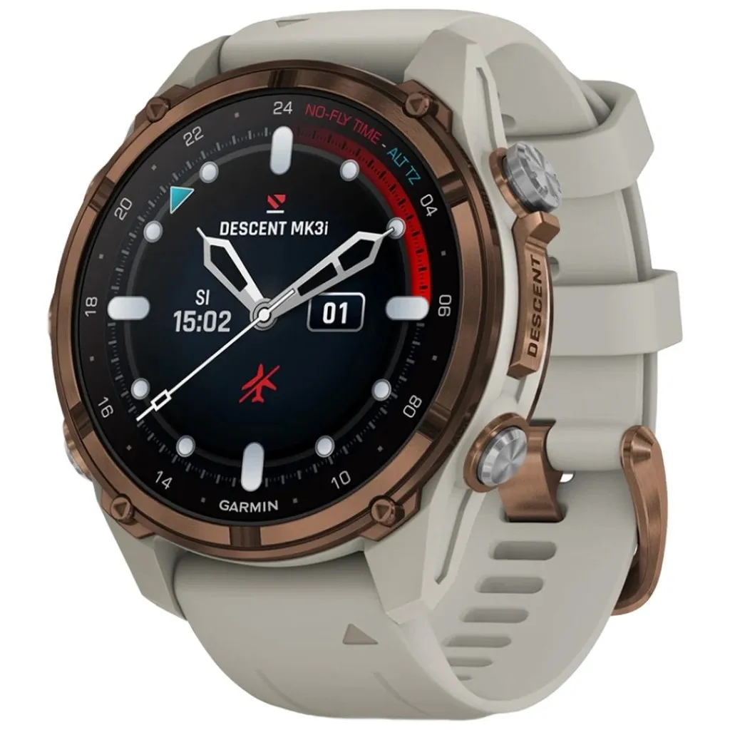 Смарт-часы Garmin Descent Mk3i 43mm Bronze PVD Titanium with French Grey Silicone Band (010-02753-14)