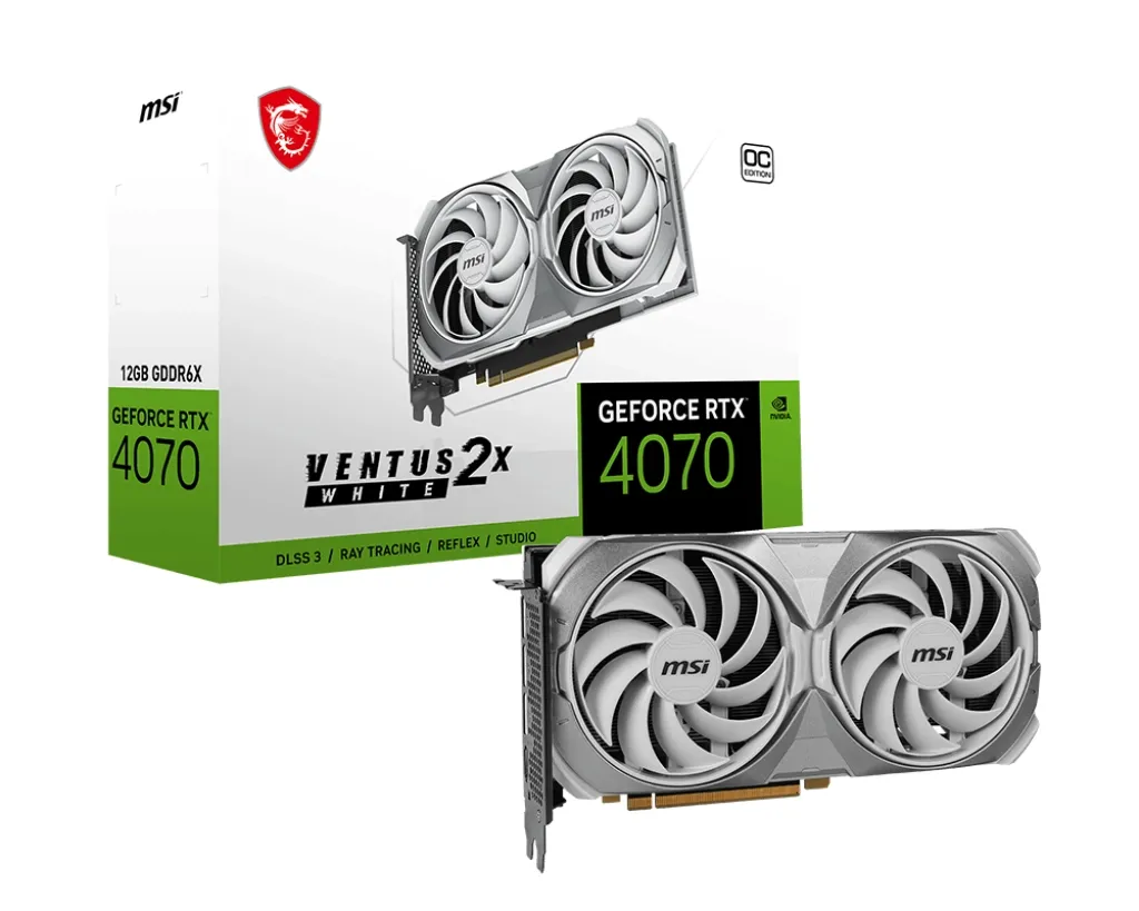 Відеокарта MSI GeForce RTX 4070 VENTUS 2X WHITE 12G OC