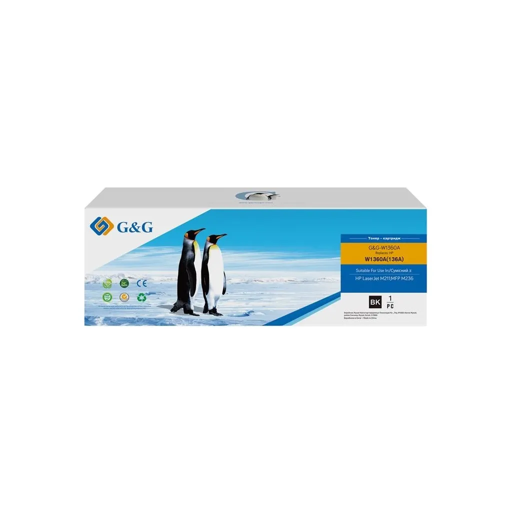 Картридж G&G for HP 136A LJ M211/M212/M236 Black (G&G-W1360A_NC) 