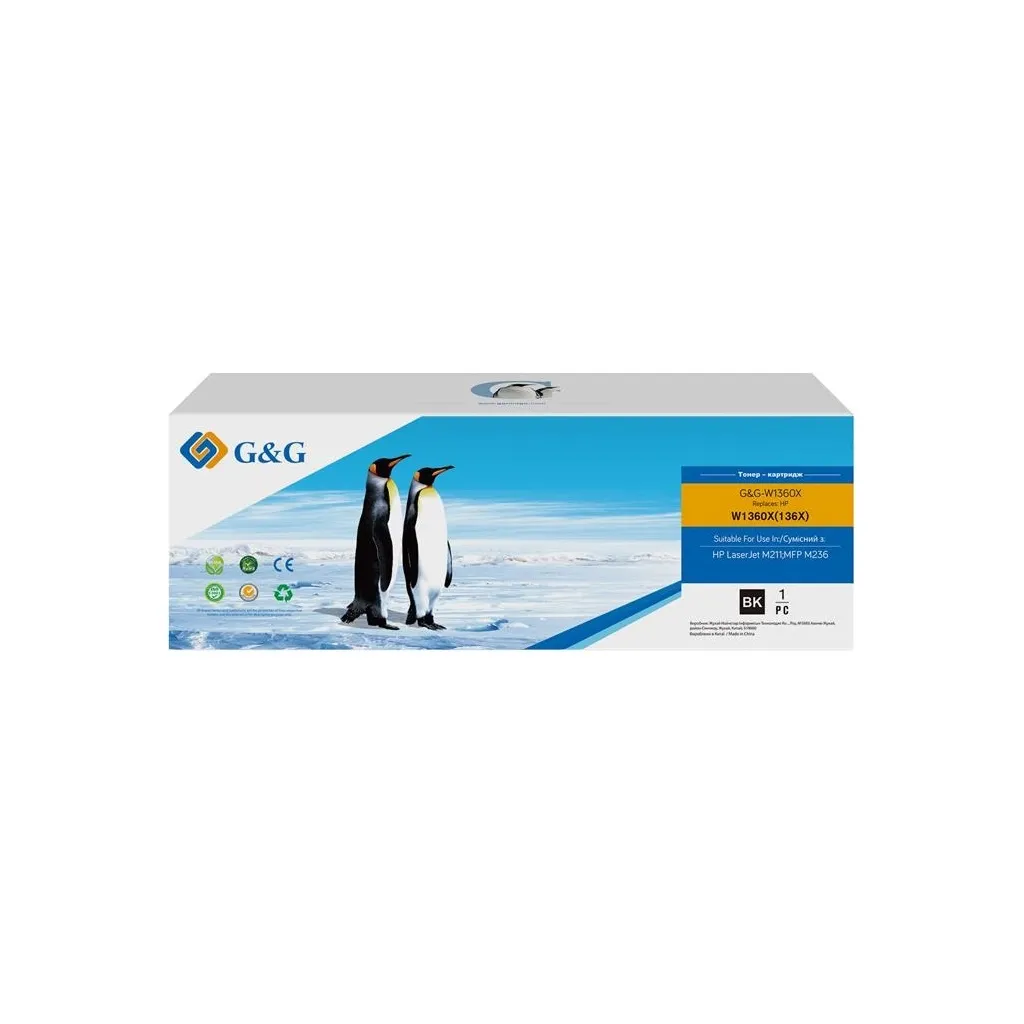 Картридж G&G for HP 136X LJ M211/M212/M236 Black (G&G-W1360X)