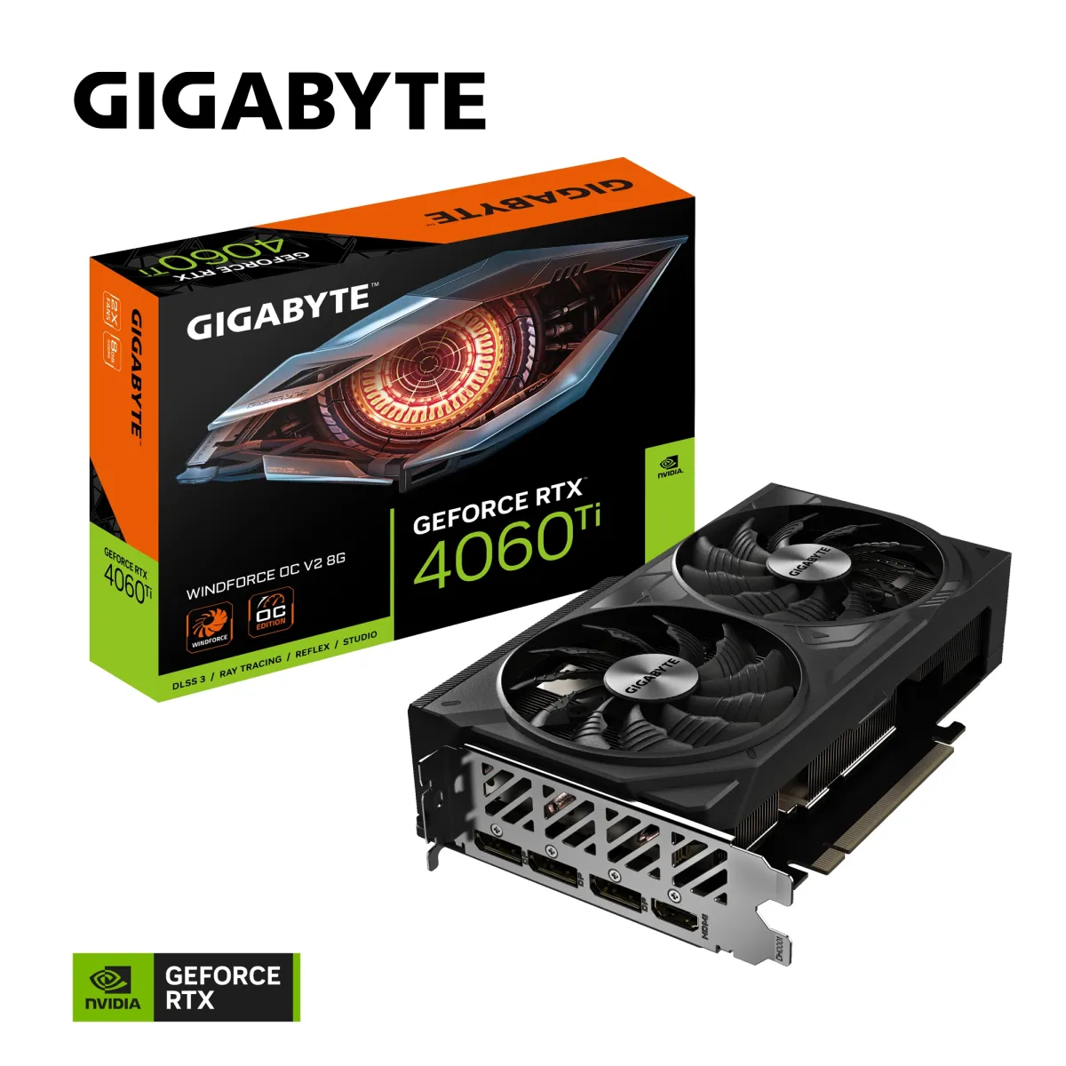 Видеокарта GIGABYTE GeForce RTX 4060 Ti WINDFORCE OC V2 8G (GV-N406TWF2OCV2-8GD)