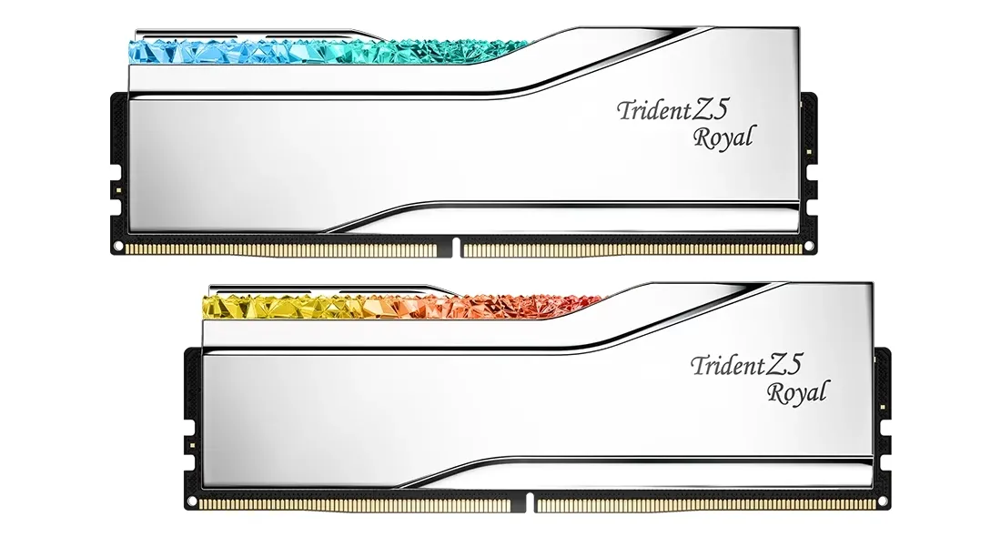 Оперативная память G.Skill 32 GB (2x16GB) DDR5 6400 MHz Trident Z5 Royal Silver (F5-6400J3239G16GX2-TR5S)