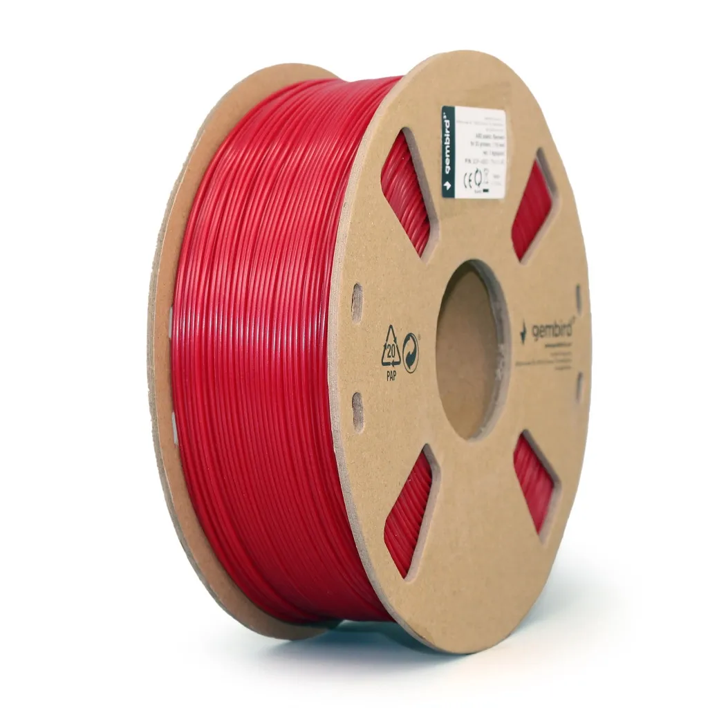Расходный материал к 3D-принтерам Gembird ABS, 1.75 мм, 1kg, red (3DP-ABS1.75-01-R)