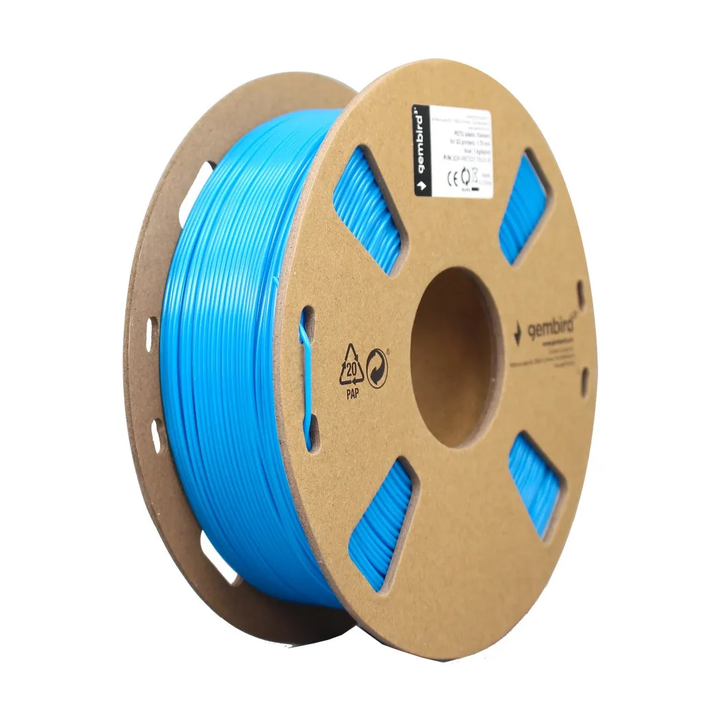 Расходный материал к 3D-принтерам Gembird PETG, 1.75 мм, blue, 1 кг (3DP-PETG1.75-01-B)