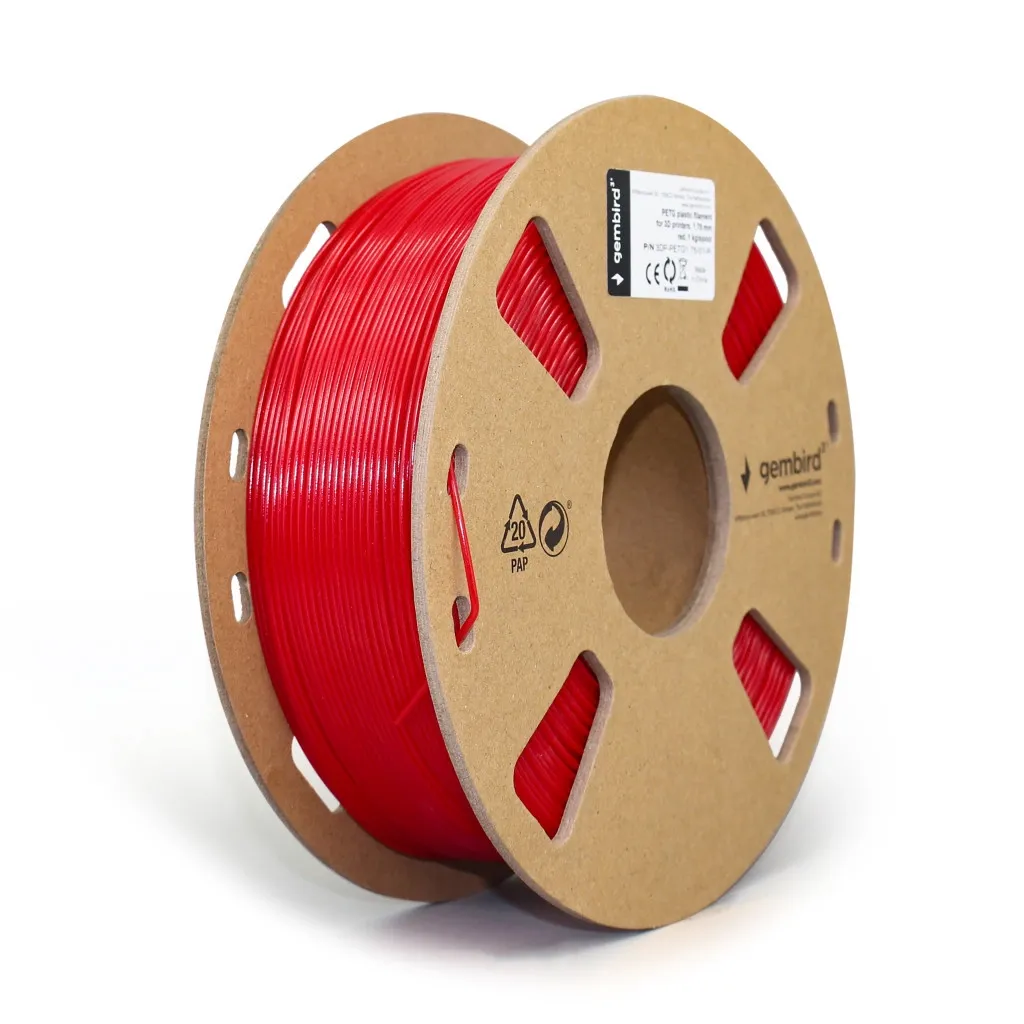 Витратний матеріал до 3D-принтерів Gembird PETG, 1.75 мм, red, 1 кг (3DP-PETG1.75-01-R)