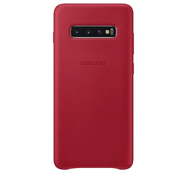 Чохол-накладка Leather Cover Samsung S10 Plus G975 Red (EF-VG975LREGRU)