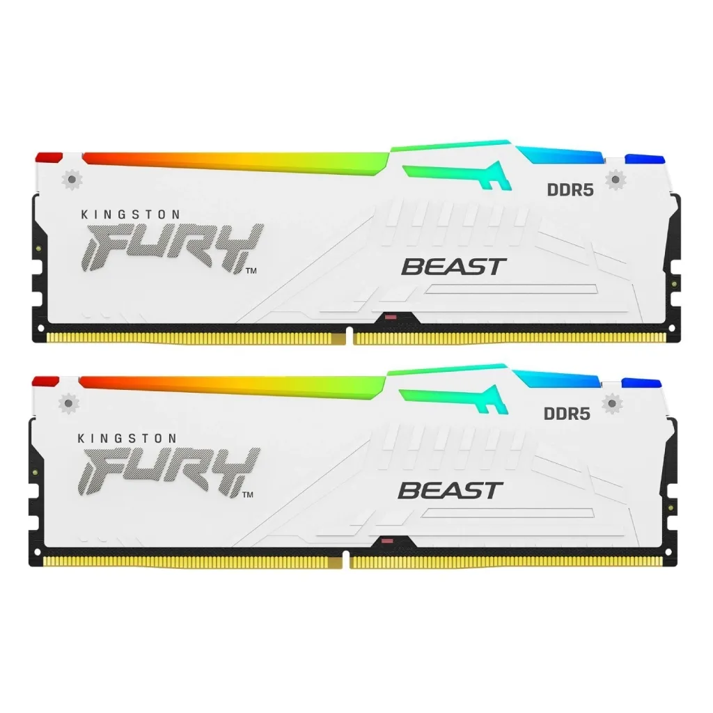 Оперативная память Kingston 32GB (2x16GB) DDR5 6800 MHz Beast White RGB XMP (KF568C34BWAK2-32)