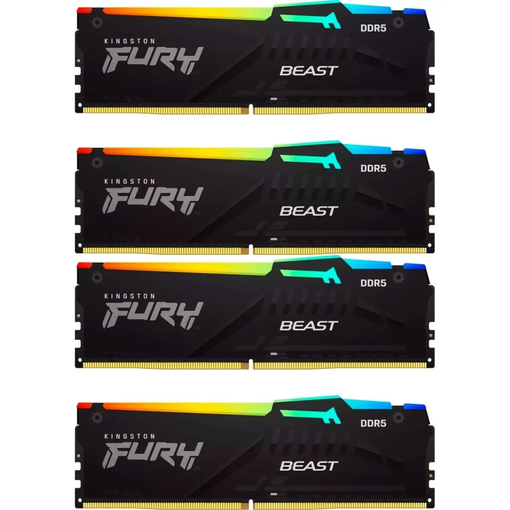 Оперативна пам'ять Kingston 128GB (4x32GB) DDR5 5600 MHz Beast RGB XMP (KF556C40BBAK4-128)