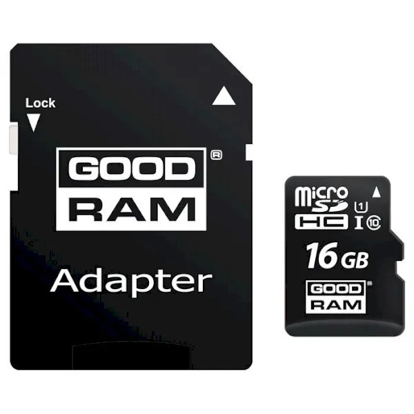 Карта памяти Goodram 16 GB microSDHC class 10 UHS-I+ SD Adapter (M1AA-0160R12) Уценка