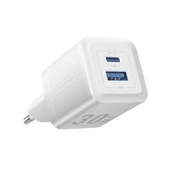 Зарядное устройство Vention GaN III PD 30W QC3.0 3A White (FEQW0-EU)