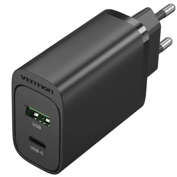 Зарядний пристрій Vention 2xUSB 38W Black (FBIB0-EU)