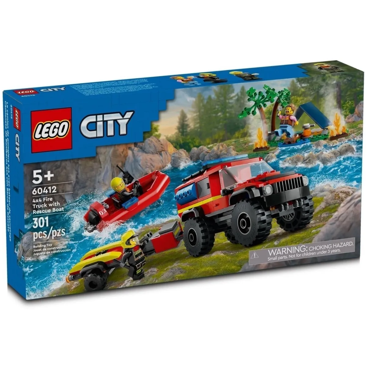 Конструктор LEGO City Пожарный внедорожник со спасательной лодкой (60412)