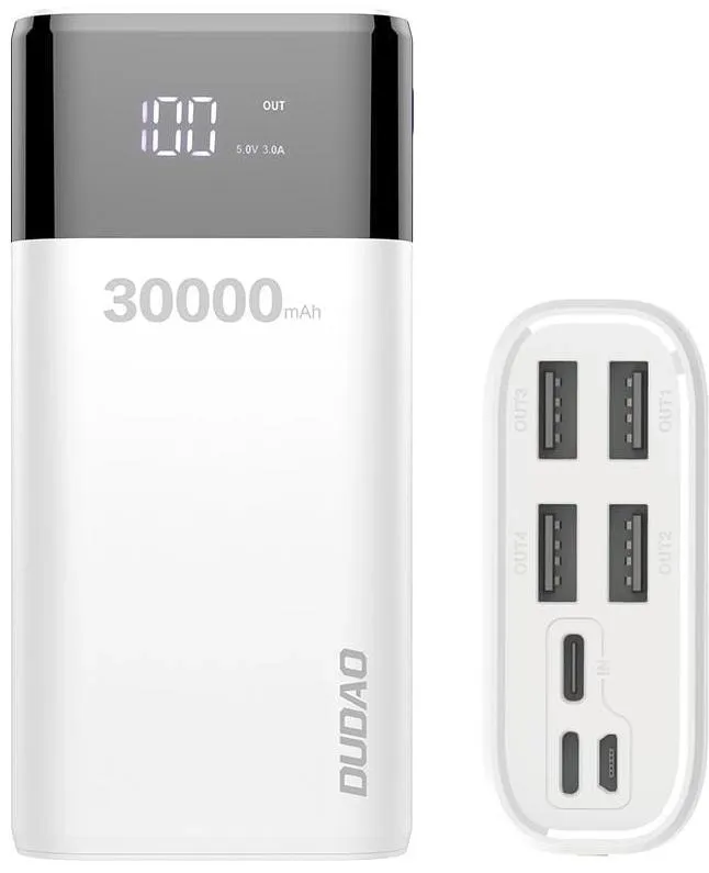 Зовнішній акумулятор Dudao Power Bank K8Max 30000mAh White (6973687240776)