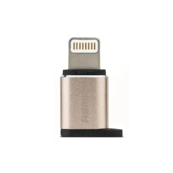 Адаптер і перехідник Remax RA-USB2 Visual microUSB-Lightning Gold (6954851289814)