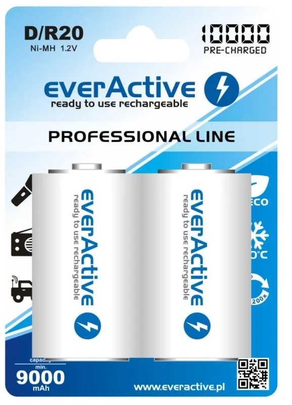 Батарейка everActive D/HR20 10000mAh BL 2шт