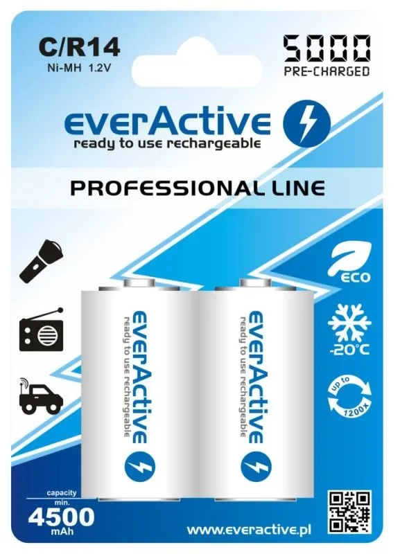 Батарейка everActive С/HR14 5000mAh BL 2шт