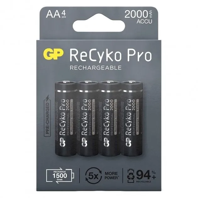 Батарейка GP Recyko Pro 2000 AA/HR06 NI-MH 2000 mAh BL 4 шт (GP210AAHCB-2EB4)