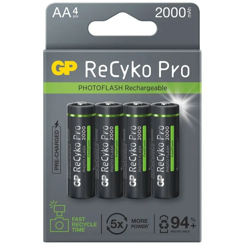 Батарейка GP Recyko+ Pro Photo Flash 2000 AA/HR06 NI-MH 2000 mAh BL 4 шт (GP210AAHCF-2APCEB4)