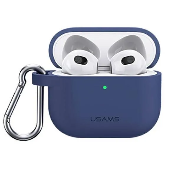 Аксесуар для навушників Usams US-BH741 Silicon for Apple AirPods 3 Blue (BH741AP02)