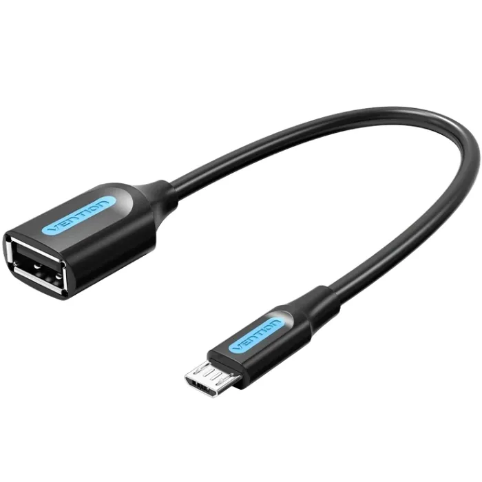 Адаптер і перехідник Vention USB 2.0 Micro BM - USB AF (OTG) 0.15 м Black PVC (CCUBB)