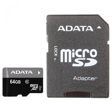 Карта пам'яті  A-DATA 64GB microSD class 10 UHS-I (AUSDX64GUICL10-RA1)