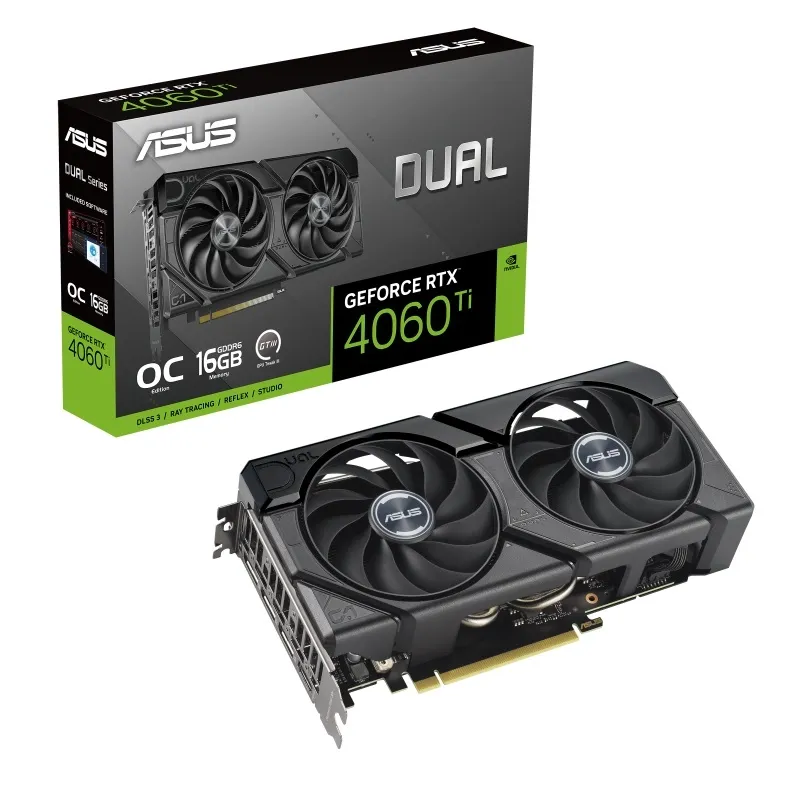 Видеокарта Asus GF RTX 4060 Ti 16GB GDDR6 Dual EVO OC (DUAL-RTX4060TI-O16G-EVO)