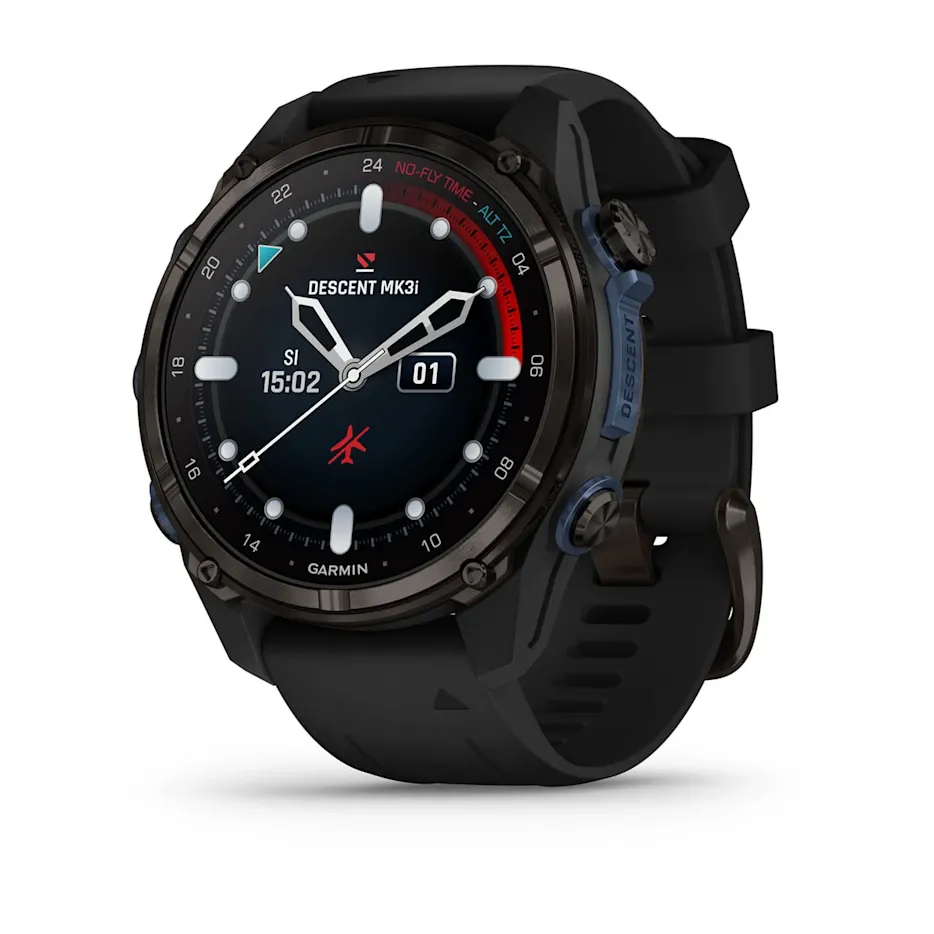 Смарт-годинник Garmin Descent Mk3i 43 mm Carbon Grey DLC Titanium with Black Silicone Band (010-02753-11)