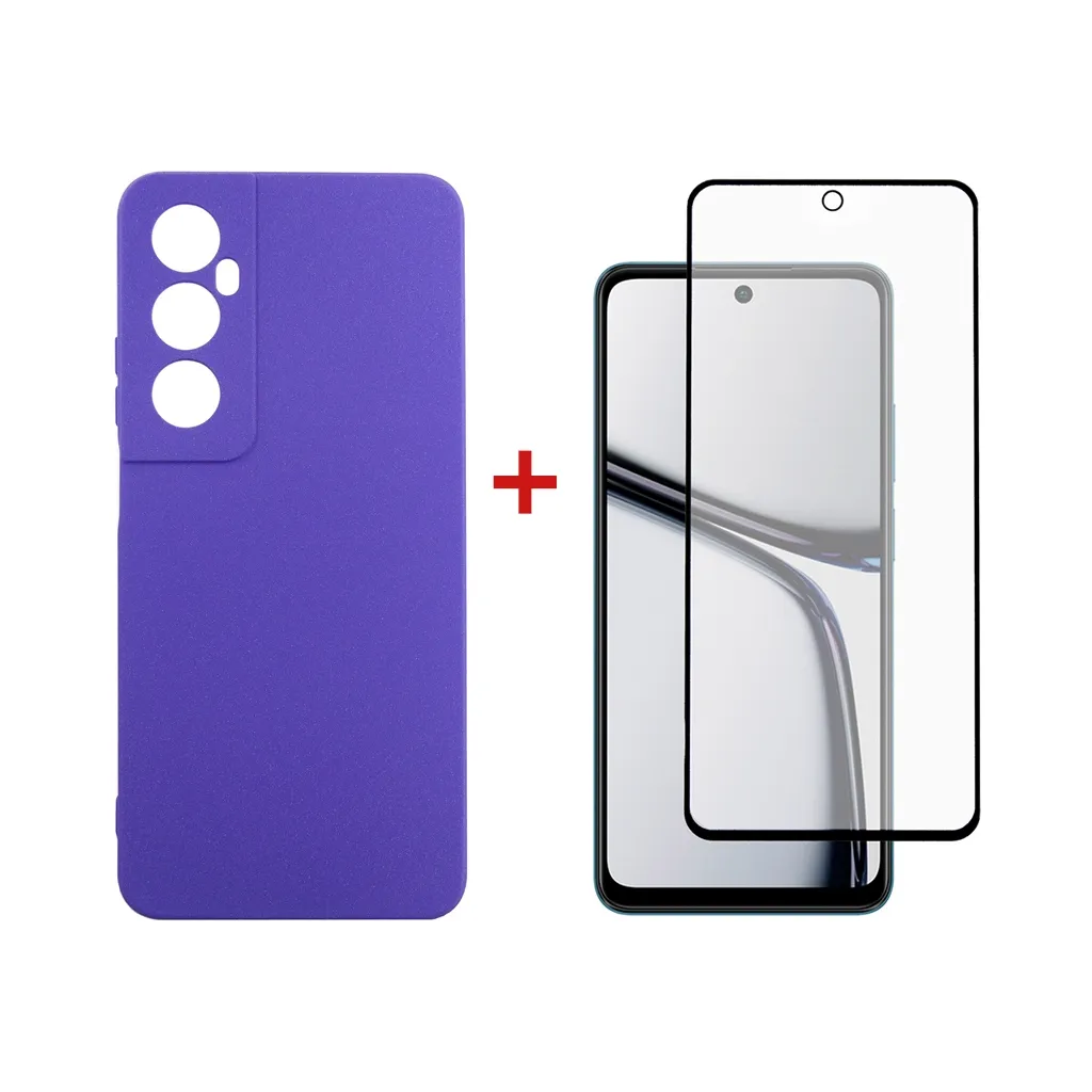 Панель Dengos Realme C65 + Glass Purple (DG-KM-95)