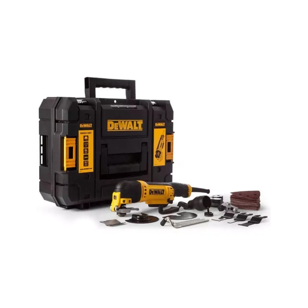 Багатофункціональний інструмент DeWALT 300 Bт, 22000 кол/хв, кейс + насадки 8 шт. (DWE315KT)