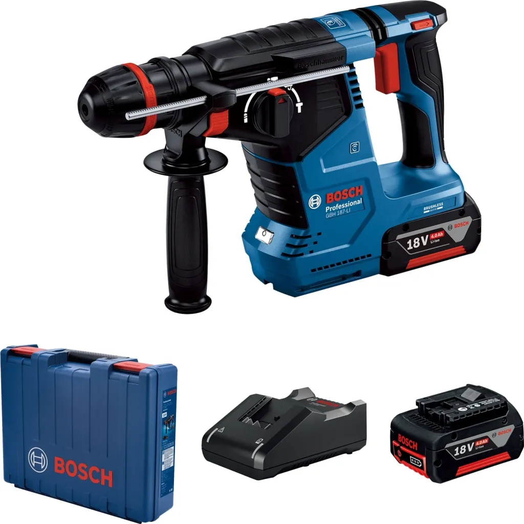  Bosch GBH 187-LI ONE Chuck, 2*5Ah, 2.4 Дж, 980 об/в, 2.9 кг (0.611.923.121)