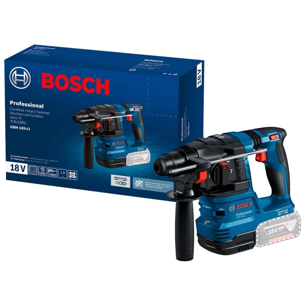  Bosch GBH 185-LI, 18В, SDS-Plus, 1.9Дж, безщеточный (без АКБ и ЗУ) (0.611.924.020)