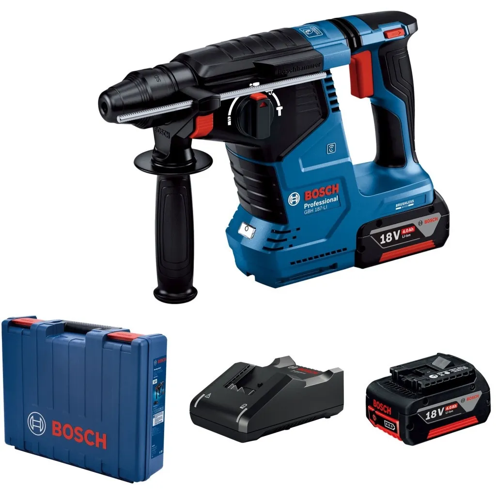  Bosch GBH 187-LI Professional 2*18 В 5 Ач, SDS-Plus, 2.4 Дж, 980 об/х (0.611.923.021)