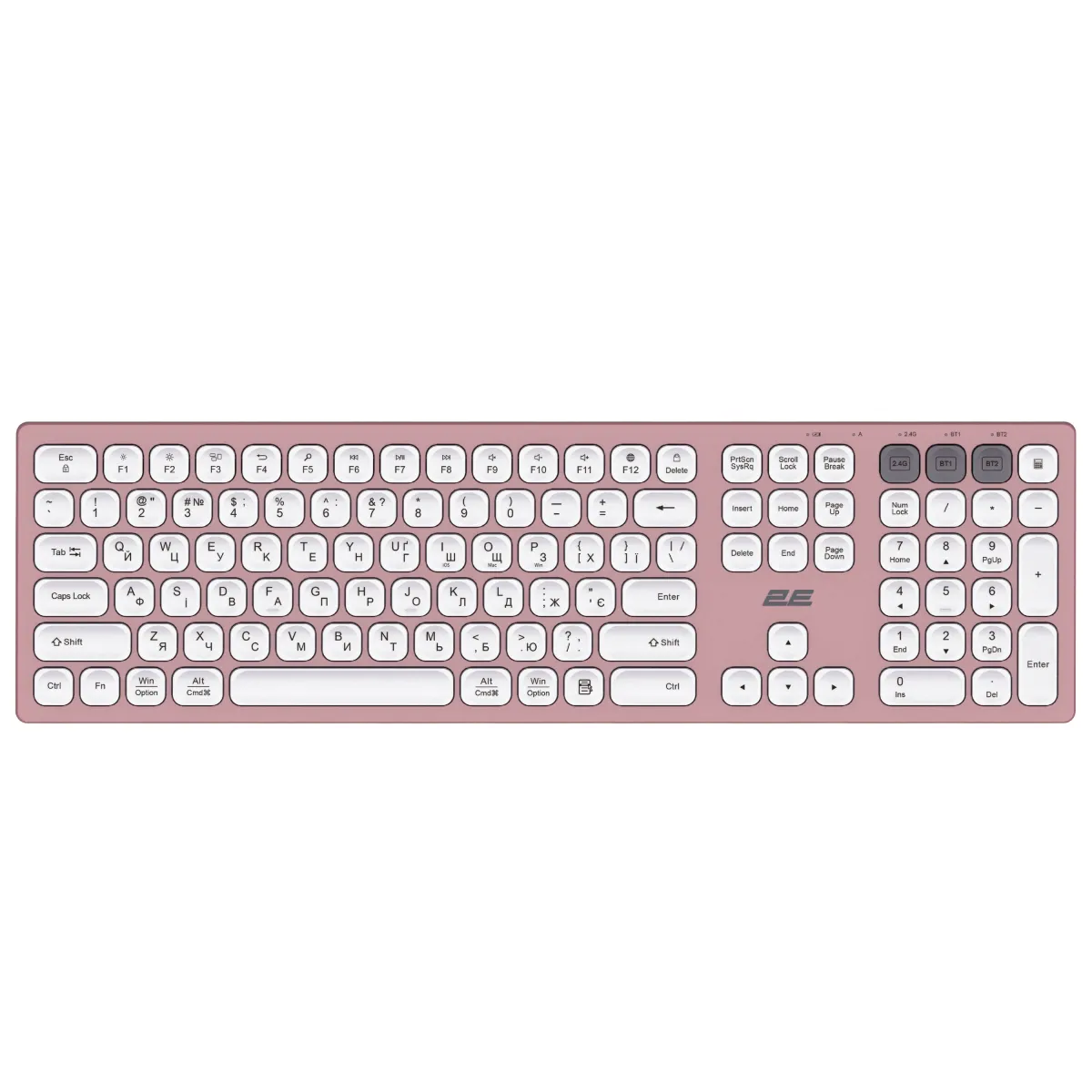 Клавиатура 2E KS270 WL/BT EN/UK Pink/White (2E-KS270WBPN_UA)