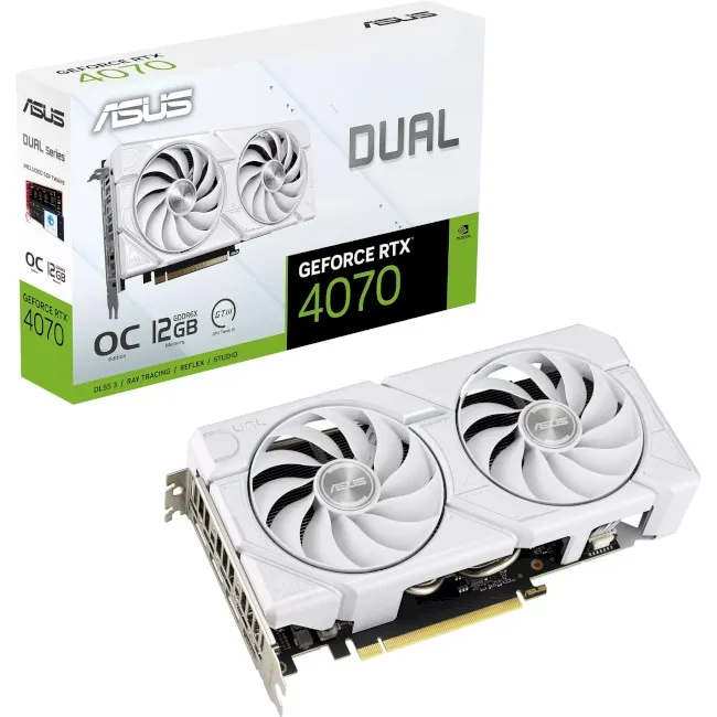 Видеокарта Asus GF RTX 4070 12GB GDDR6X Dual EVO White OC (DUAL-RTX4070-O12G-EVO-WHITE)