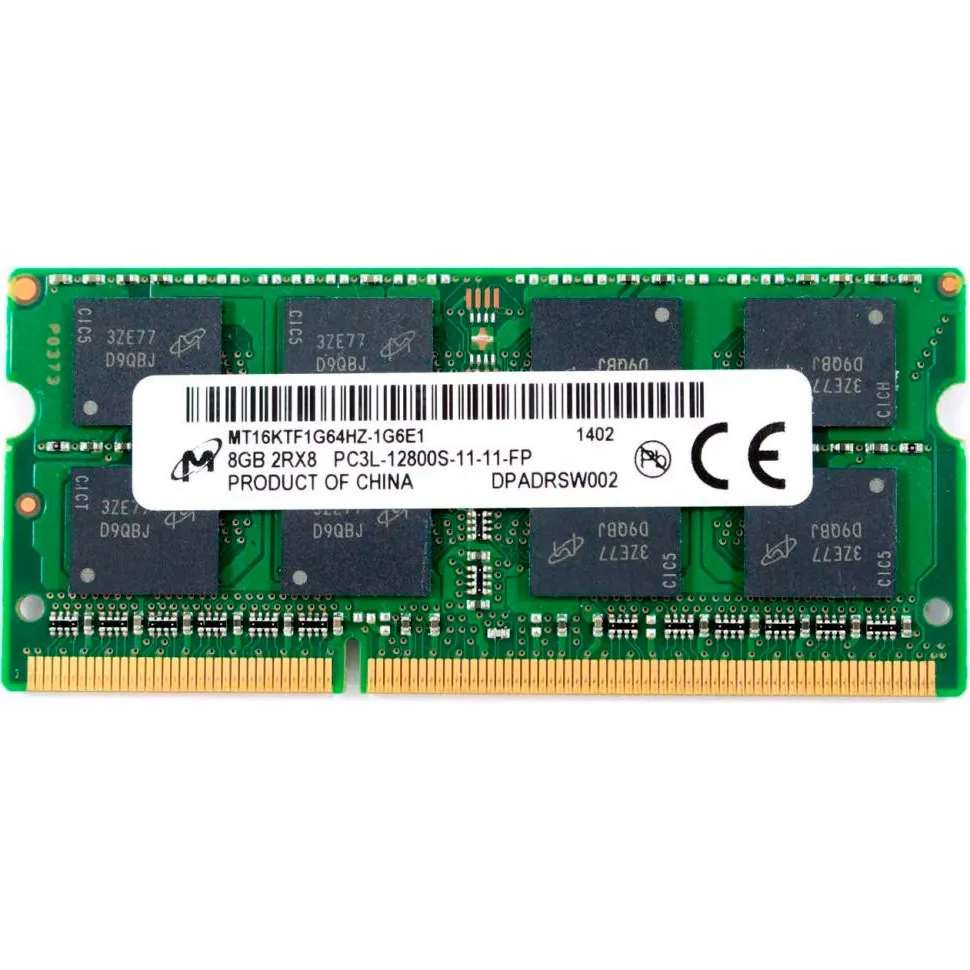 Оперативна пам'ять Micron SO-DIMM DDR3L 8GB/1600 (MT16KTF1G64HZ-1G6P1)