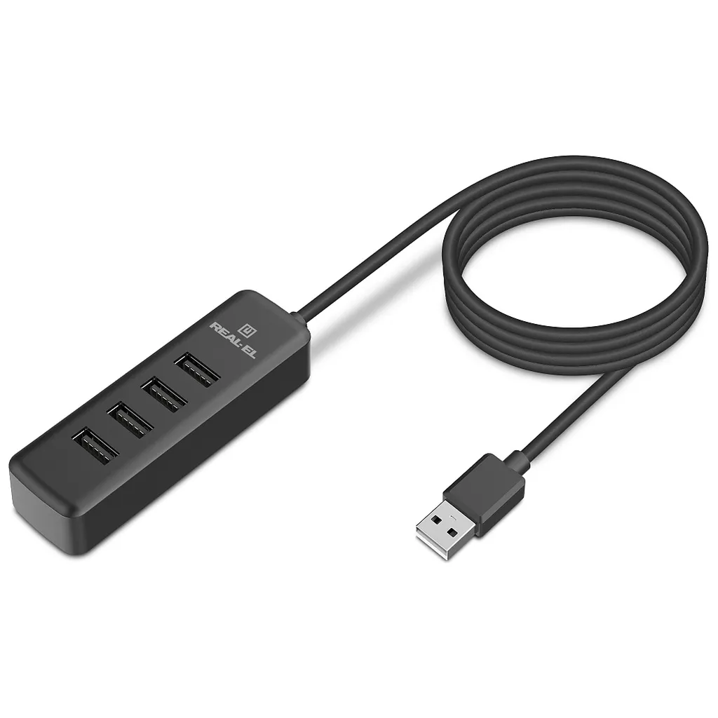 USB Хаб REAL-EL HQ-175 Black (EL123110008)