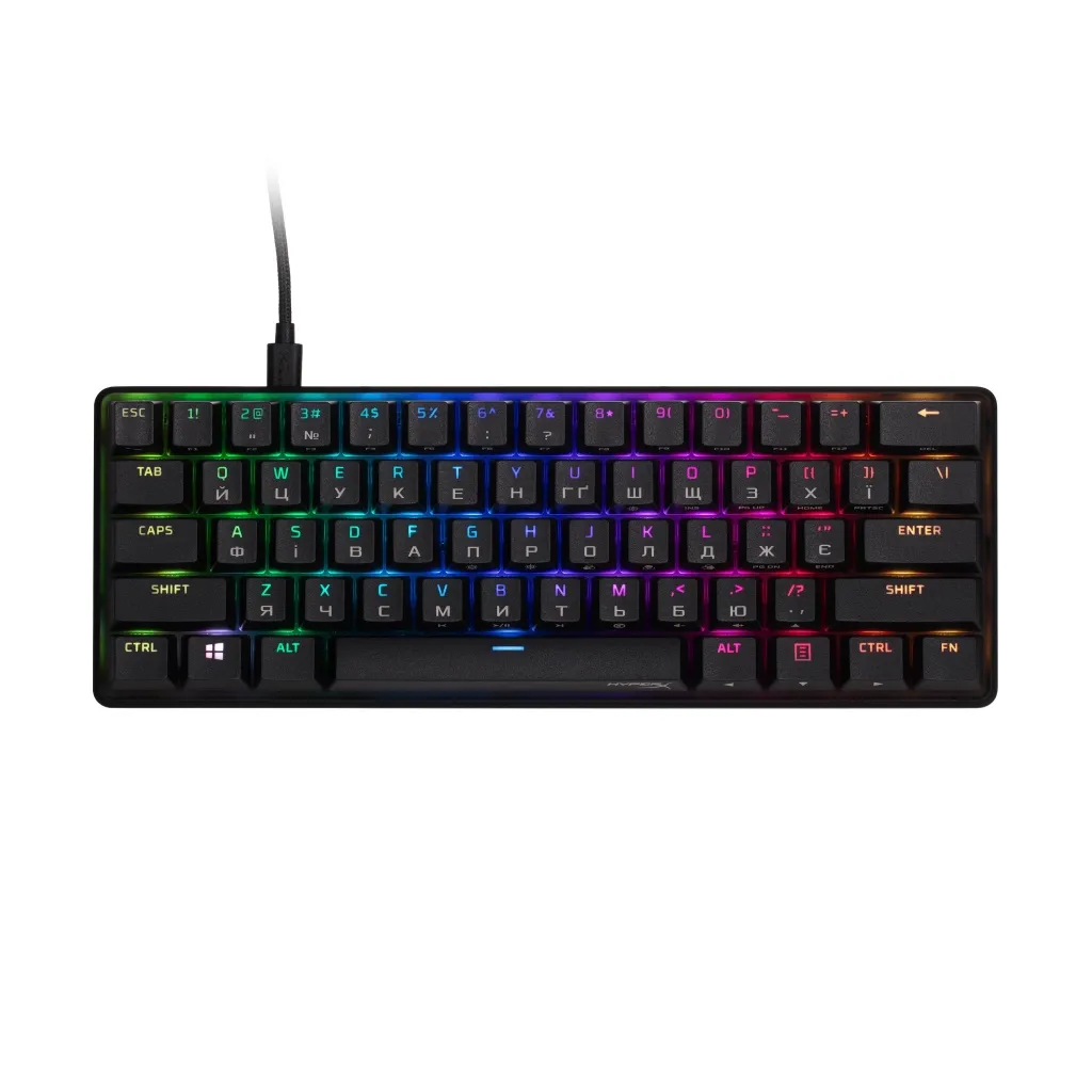 Клавиатура HyperX Alloy Origins 60 Red RGB UA Black (4P5N4AA)