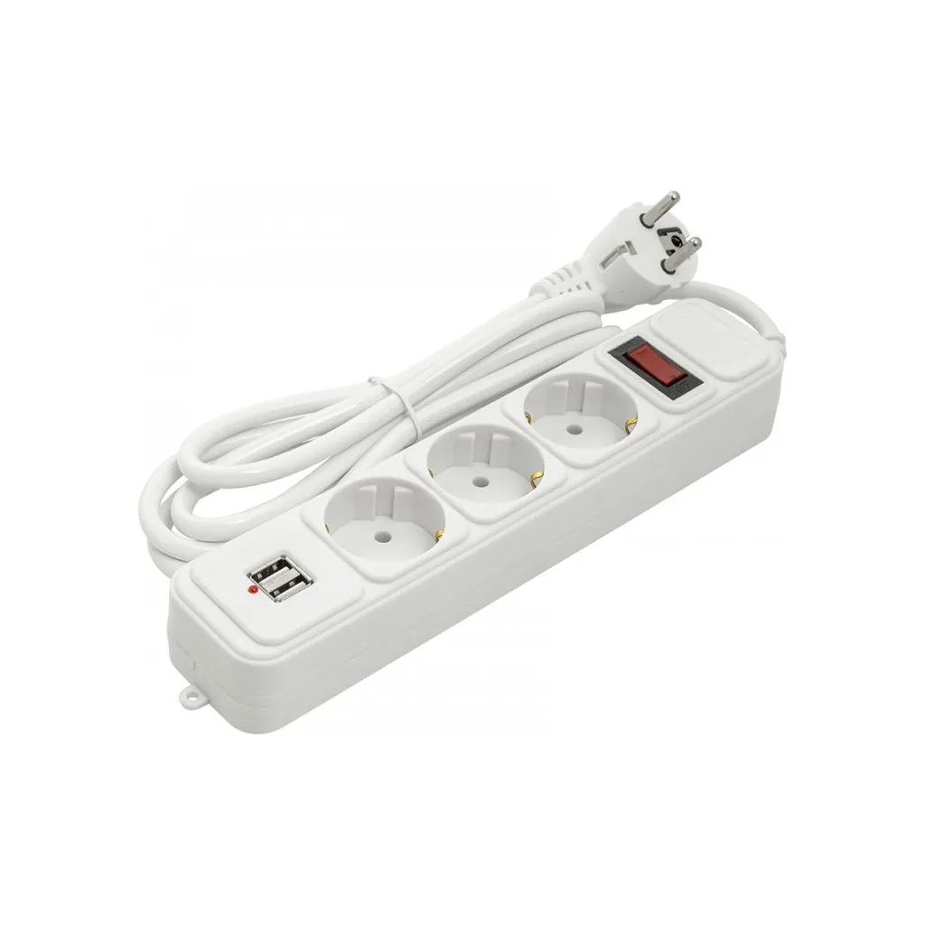  PowerPlant 1.8 м, 3 розетки, USB ( PPSA10M18S3U ) (PPSA10M18S3U)