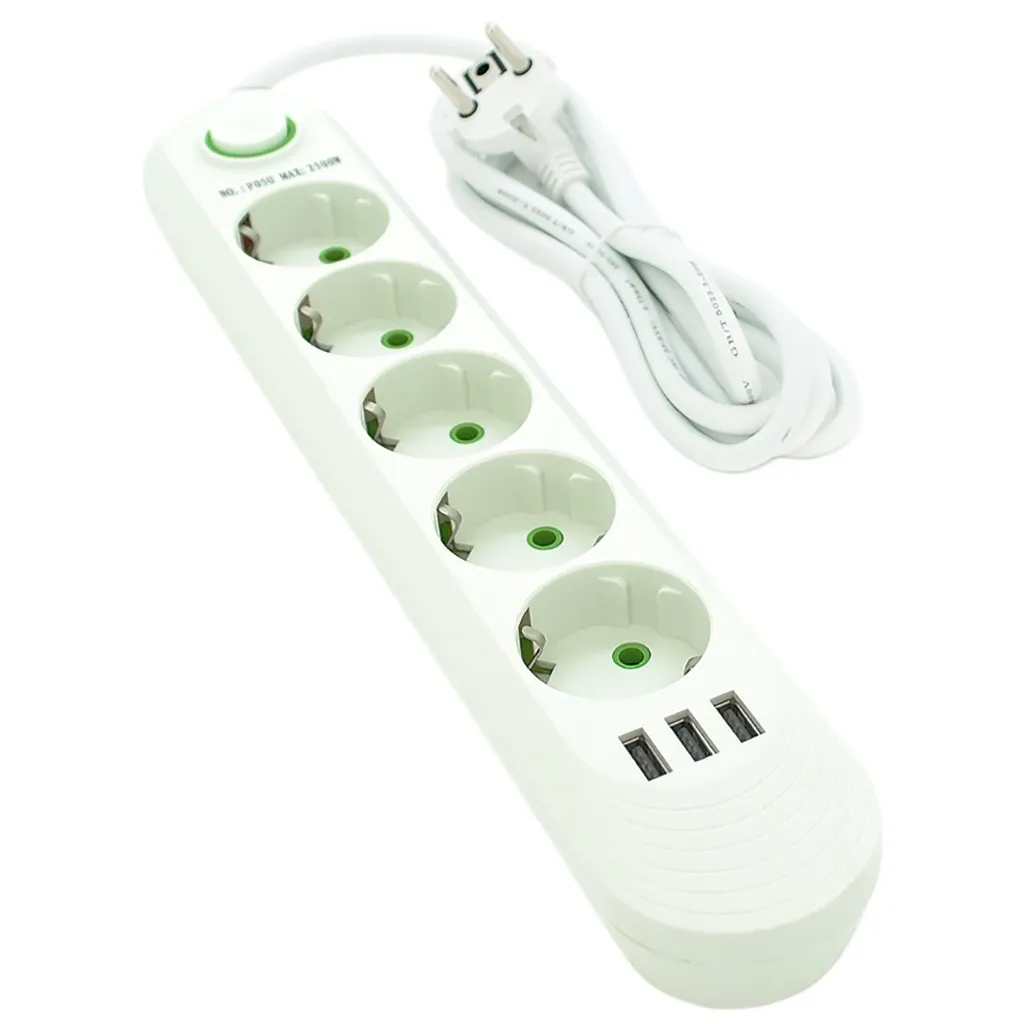  Voltronic F05U, 5роз EU, 3*USB White (F05U-White)