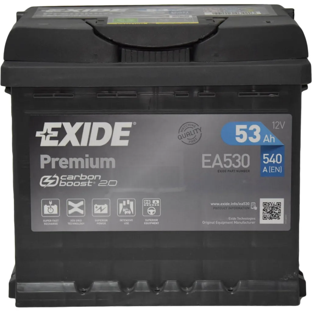 Акумулятор автомобільний EXIDE PREMIUM 53A (EA530)