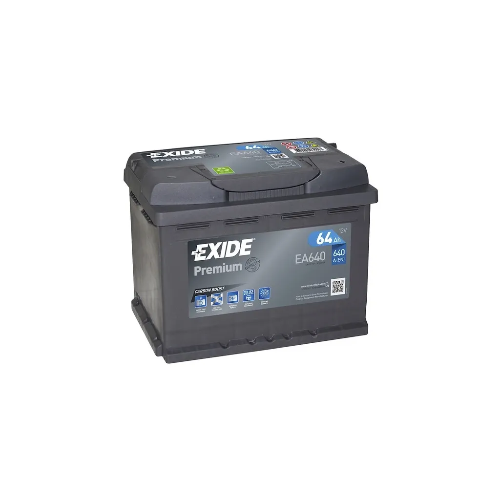 Акумулятор автомобільний EXIDE PREMIUM 64A (EA640)