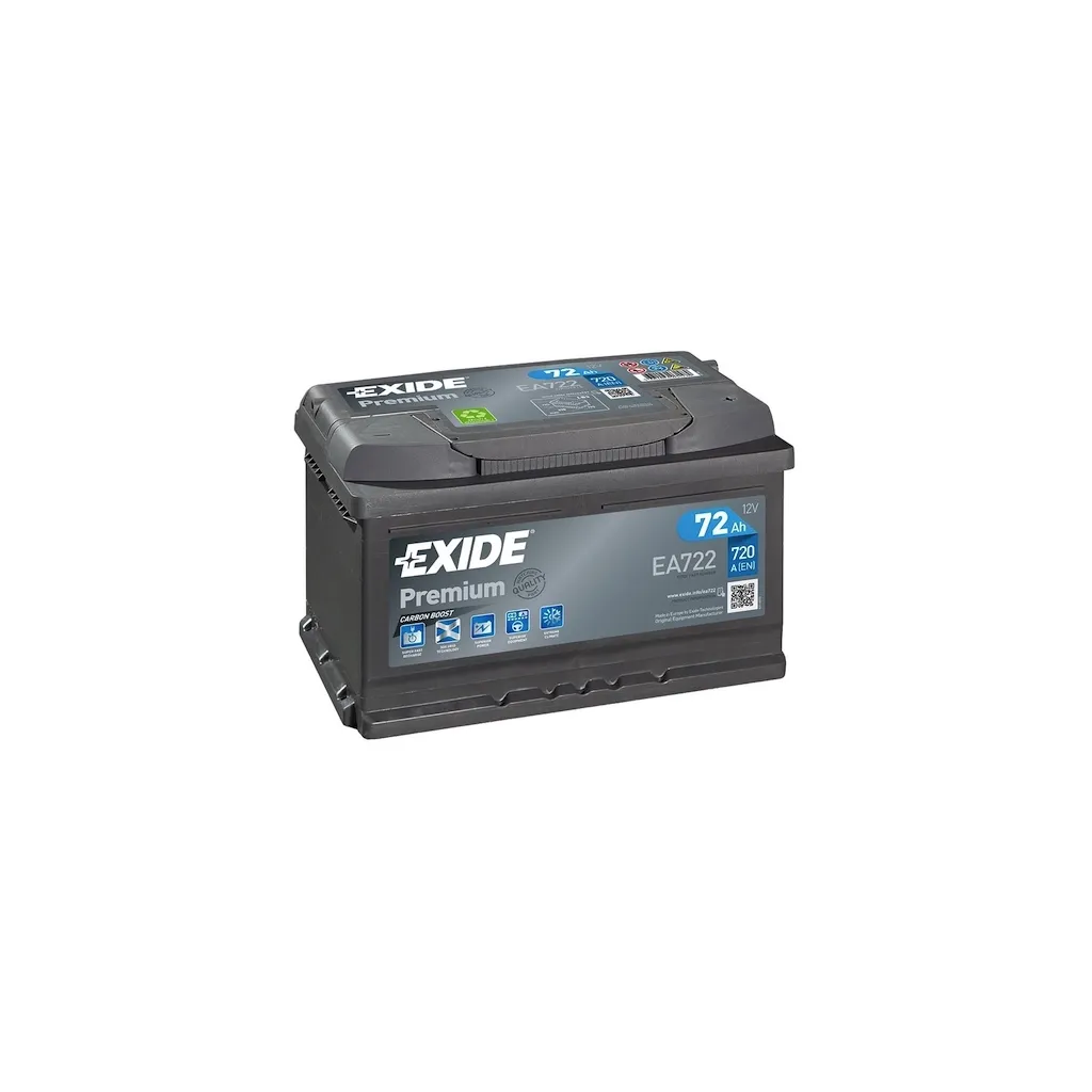 Аккумулятор автомобильный EXIDE PREMIUM 72A (EA722)