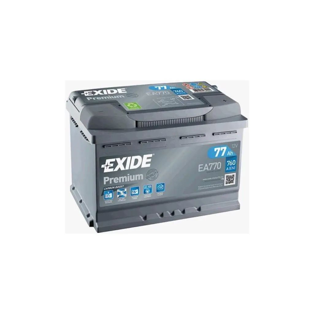 Аккумулятор автомобильный EXIDE PREMIUM 77A (EA770)