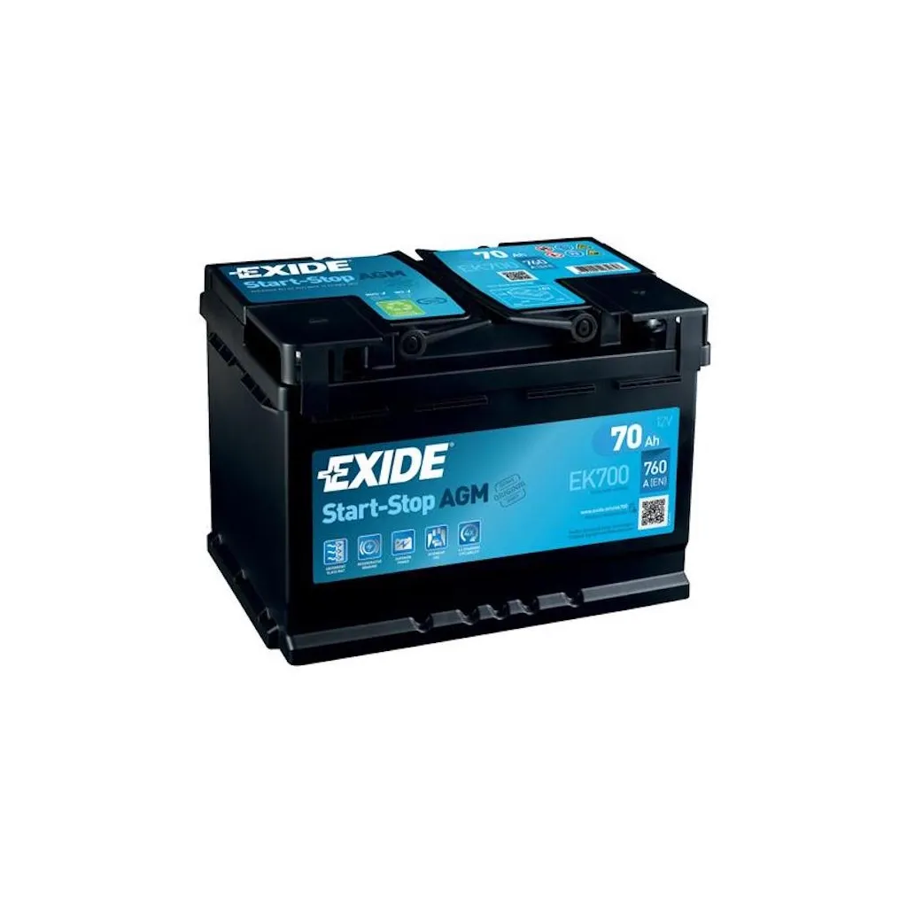 Аккумулятор автомобильный EXIDE START-STOP AGM 70A (EK700)