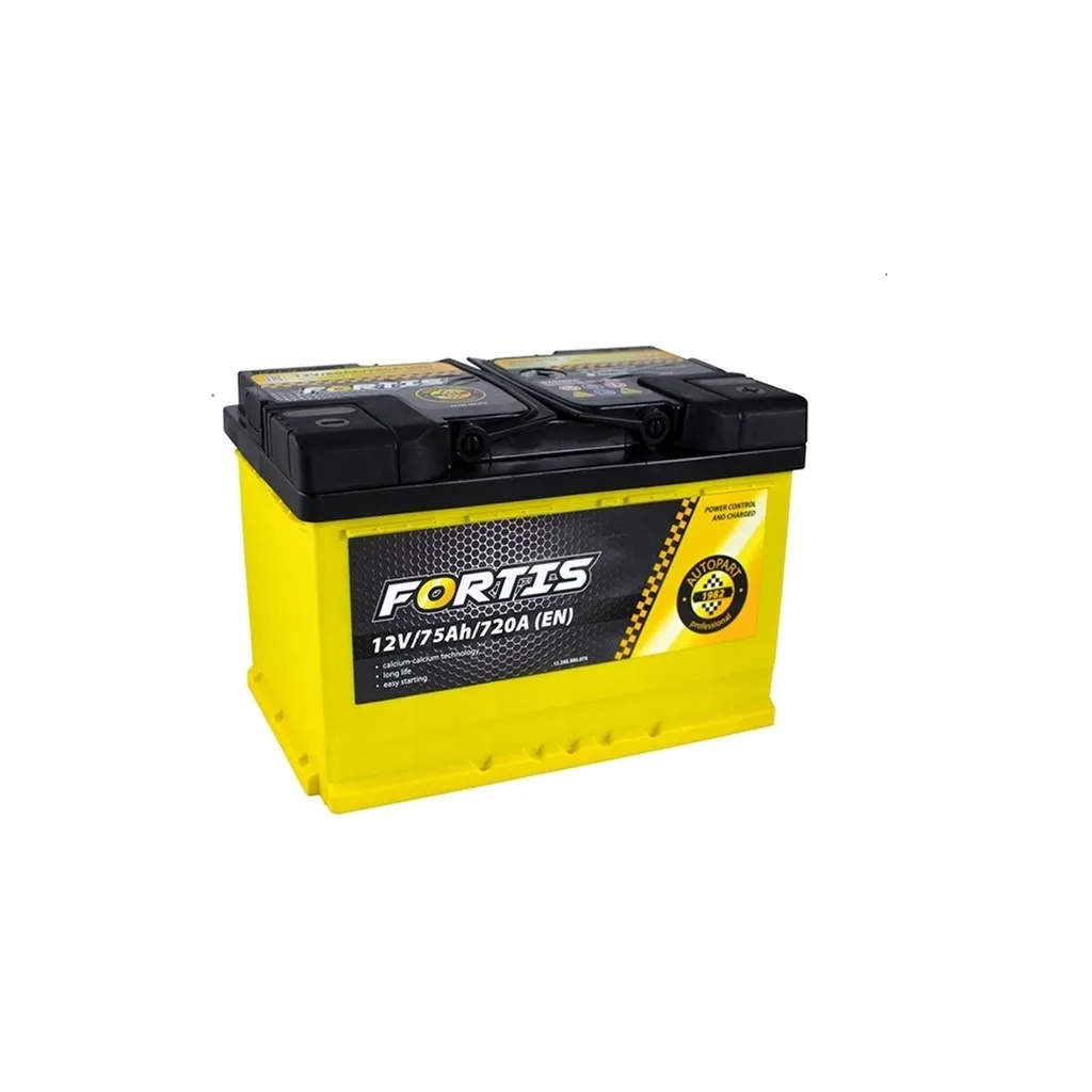 Акумулятор автомобільний FORTIS 75 Ah/12V низький Euro (FRT75-00L)